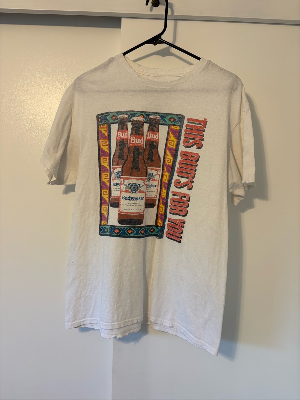 Buckle White Short Sleeve Graphic Tee with Multicolor Bottle Print